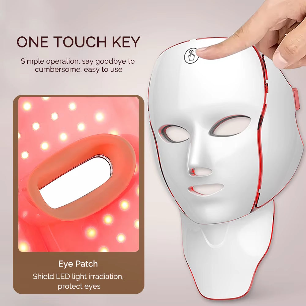 LED Red Light Therapy Face Mask — 7 Color Photon Skin Rejuvenation & Anti-Aging Home Treatment