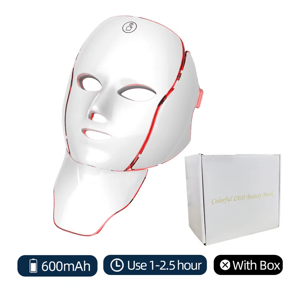 LED Red Light Therapy Face Mask — 7 Color Photon Skin Rejuvenation & Anti-Aging Home Treatment