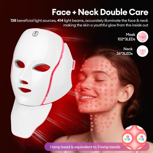 LED Red Light Therapy Face Mask — 7 Color Photon Skin Rejuvenation & Anti-Aging Home Treatment