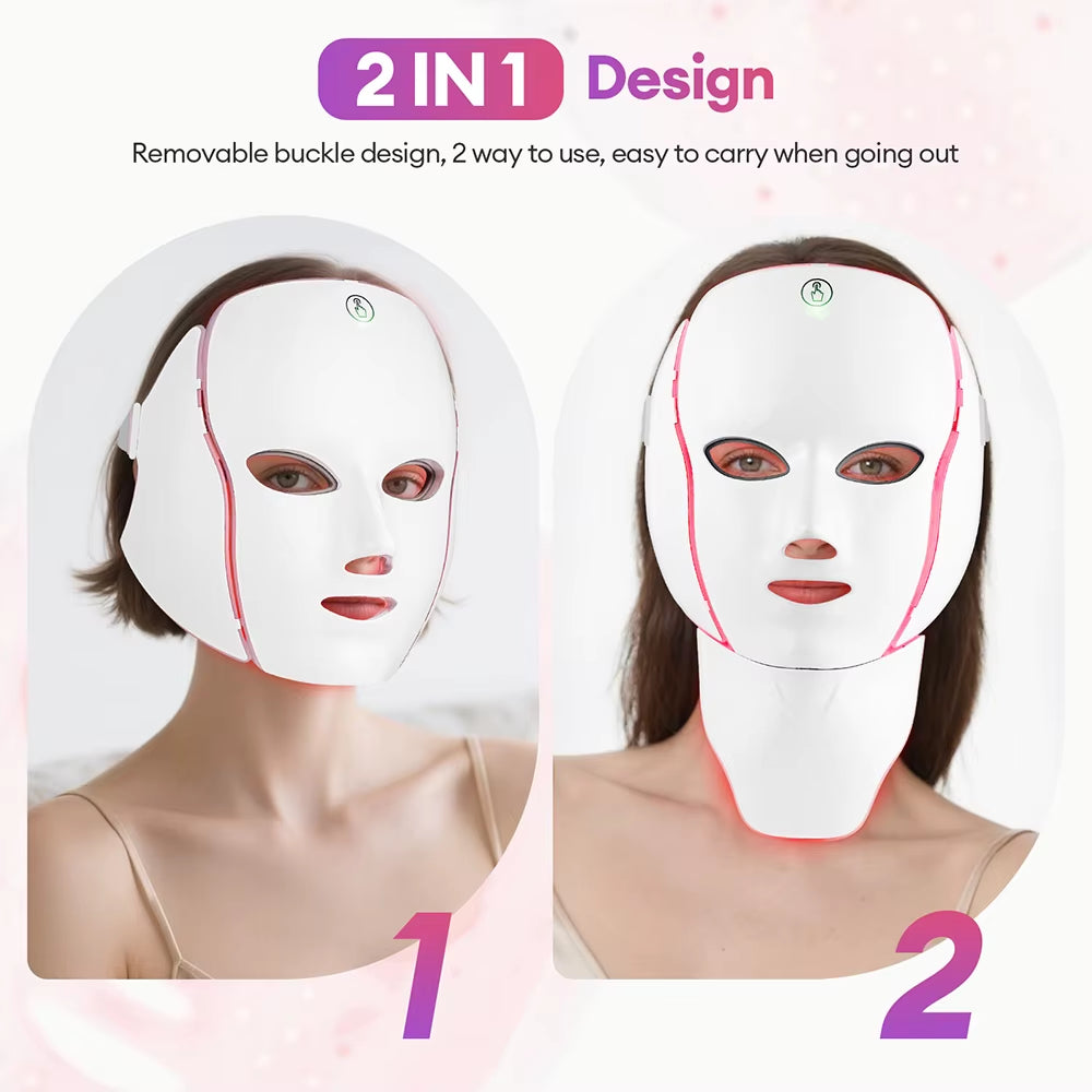 LED Red Light Therapy Face Mask — 7 Color Photon Skin Rejuvenation & Anti-Aging Home Treatment