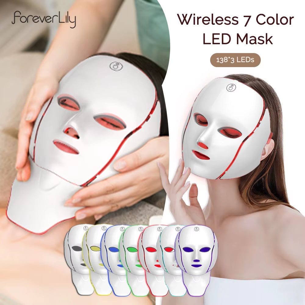 LED Red Light Therapy Face Mask — 7 Color Photon Skin Rejuvenation & Anti-Aging Home Treatment